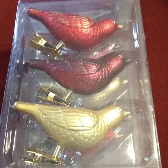 Martha Stewart Regal Holiday Bird Clips 6 Piece Set 3 Different Colors - Picture 10 of 12